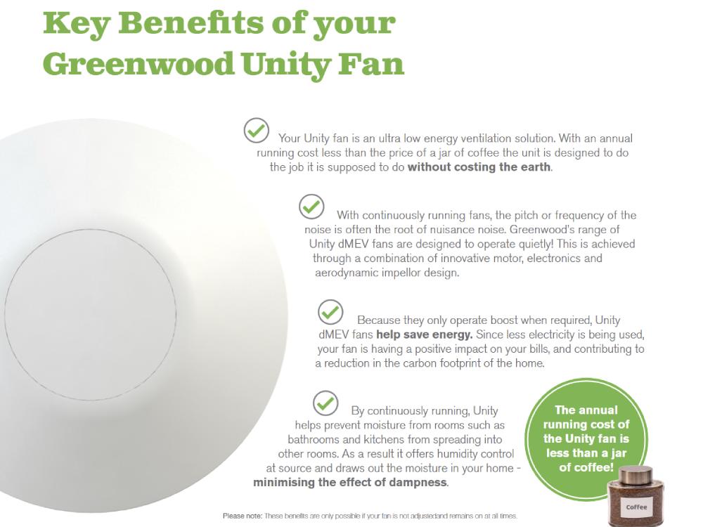 Greenwood Unity CV2 dMEV Fan - Smart Ventilation Features